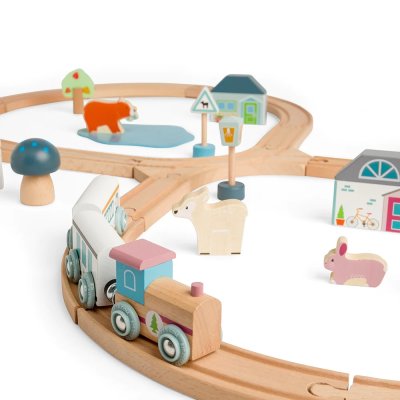 Circuito de Tren de Madera en el Bosque Bigjigs Toys