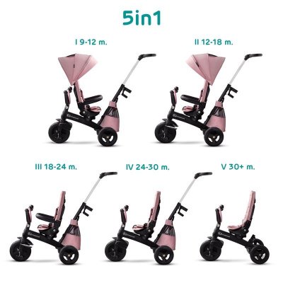 KINDERKRAFT SELECT Triciclo Easytwist Mauvelous Pink, Premium