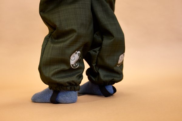 Monkey Mum® Softshell jumpsuit met membraan - Vossen en paddenstoelen - maat 98/104, 110/116