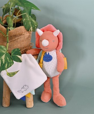 Doudou Zestaw prezentowy - dinozaur z kocykiem 25 cm