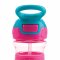 Sticla sport NUBY cu paie pliabila moale 360 ml, roz, 3+