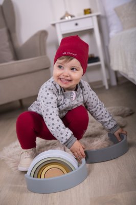 Bluza podszyta LESK Outlast® - szary melanż szary groszek/różowy baby