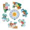 Petit Collage Puzzle da Pavimento Orario Illustrato