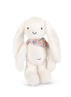 Doudou Lapin en peluche XXL avec foulard blanc 50 cm