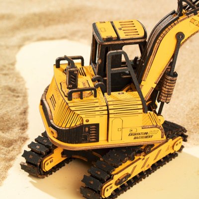 RoboTime 3D Rompecabezas de Madera Mecánico Excavadora
