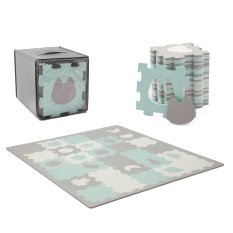 KINDERKRAFT Foam puzzle mat Luno Shapes 185 x 165 cm Mint, 30 pcs, Premium