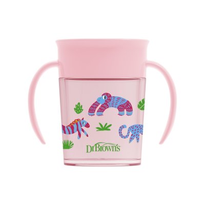 DR.BROWN'S Set Flasche 2in1 rosa + Cheers Jungle Mug 200ml + Löffel