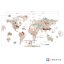 Children's Wall Stickers - Brown world map for little adventurers