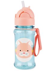 SKIP HOP Zoo tritan Butelka ze słomką 355ml Kotek 12m+