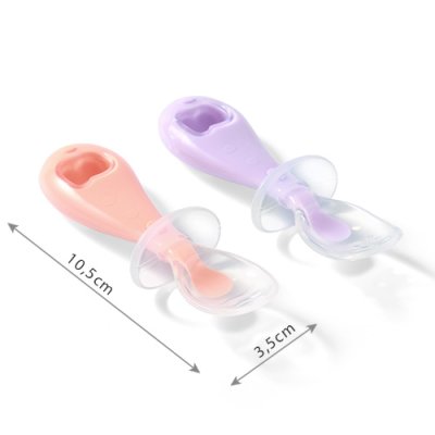 BABYONO Silikonlöffel - Mädchen 2 Stück, 6 Monate+