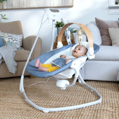 INGENUITY Baloiço com movimento e música Chambray 0m+, até 9 kg