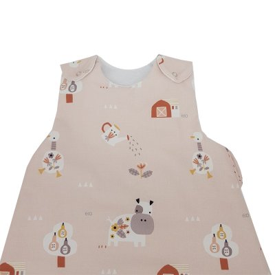 Schlafsack aus ECO-Baumwolle MEDIUM My Farm Powder Pink 50x75 cm 2,5 TOG