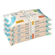 AQUA WIPES BIO Aloe Vera Chusteczki w 100% biodegradowalne, 99% wody, 4x64 szt. = 256 szt.