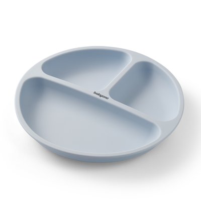 BABYONO Assiette silicone avec ventouse - bleu 6m+