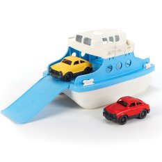 Green Toys Ferry Boat albastru-alb cu mașinuțe