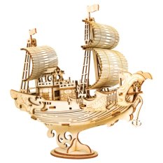 RoboTime Drewniane puzzle 3D Japońska żaglówka