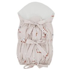 EKO Lace-up swaddle with removable coconut insert Bees Beige 75x75 cm