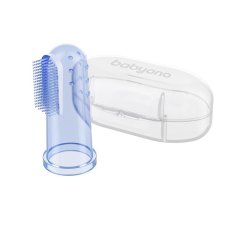 BABYONO Cepillo de dientes de dedo con estuche azul