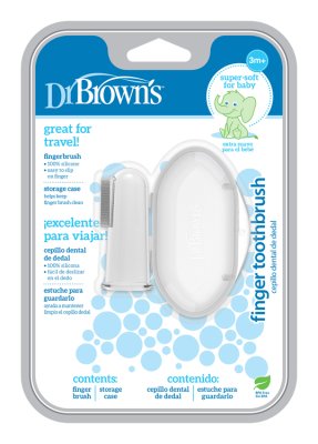 DR.BROWN'S Finger massage toothbrush with case 3m+