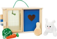 small foot Pluche konijn in konijnenhok met accessoires