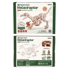 RoboTime Puzzle mecánico de madera 3D Velociraptor