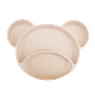 CANPOL BABIES Placa de silicone dividida com ventosa Ursinho creme