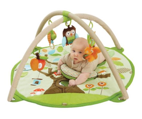 SKIP HOP Speeldeken 5 speeltjes, kussen Treetop Friends groenbruin 0m+