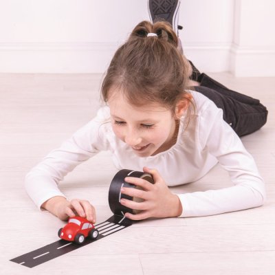 Bigjigs Toys Klebeband Straße mit Auto