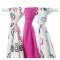 KIKKO Pelene bambus Spirals&Bubbles 70x70 (3 kom) - magenta