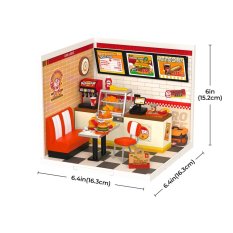 Puzzle 3D en bois RoboTime Miniature de maison Restaurant Mňam, mňam burger