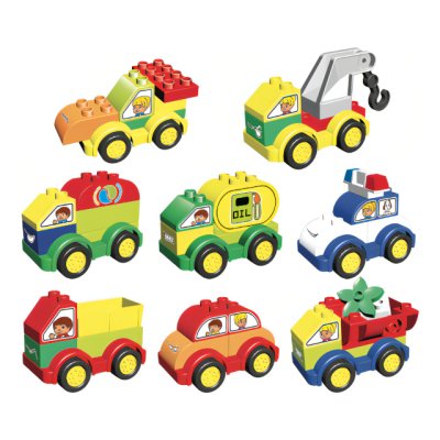 L-W Toys Junior Bausteine Autos 62 Stk.