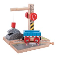 Bigjigs Rail Kran mit Kies