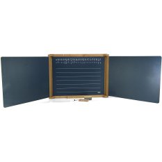 Jeujura Lavagna multifunzione in legno a tre ante 156x43 cm con accessori