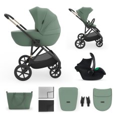 KINDERKRAFT Cochecito combinado 3 en 1 Prime 3 Dark Green