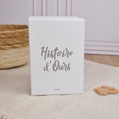 Doudou Histoire d'Ours Peluche amigo coelhinho branco 40 cm