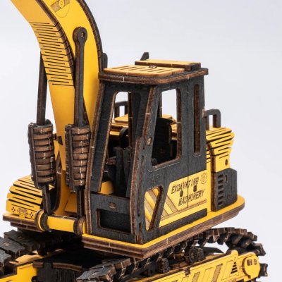 RoboTime 3D Rompecabezas de Madera Mecánico Excavadora