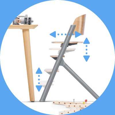 KINDERKRAFT SELECT Esszimmerstuhl 3 in 1 LIVY Eiche, Premium