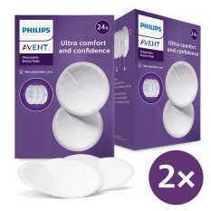 Philips AVENT Coussinets d'allaitement jetables 2x24 pcs