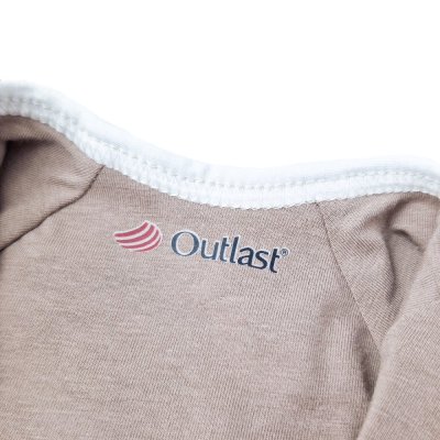 Zestaw dla noworodka BIO ślizg Outlast® - biały brązowy foka/orzechowy