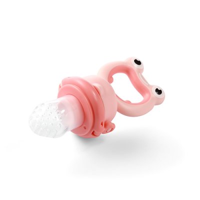 BABYONO Silikon-Schnuller zum Füttern von Frog Pink ab 6 Monaten