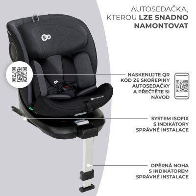 KINDERKRAFT Avtosedež I-360 i-Size 40-150 cm Black