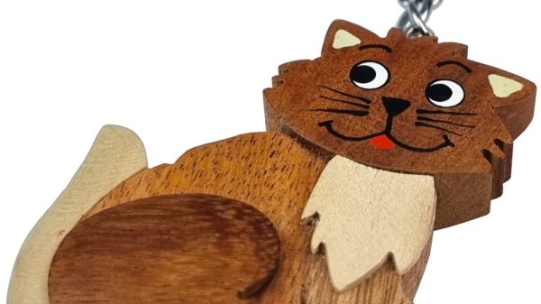 2Kids Toys Stor nyckelring i trä Katt