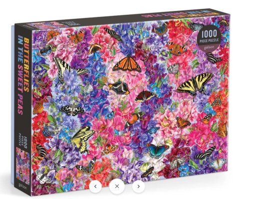 Puzzle Galison Papillons dans les pois de senteur 1000 pièces