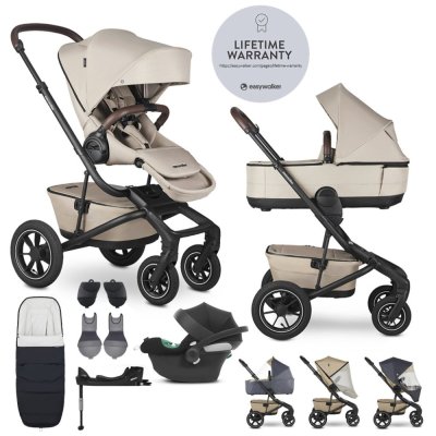 EASYWALKER Kombikinderwagen Jimmey Explore Pearl Taupe AIR + CYBEX Aton B2 i-Size + Base