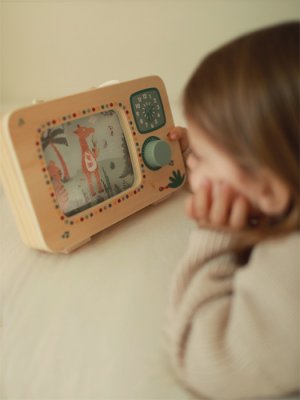 small foot Wooden Television Music Box Safari