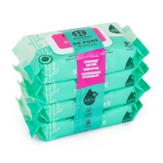 4x PETITE&MARS Ubrousky vlhčené SO PURE bambusové bioodbouratelné 56 ks