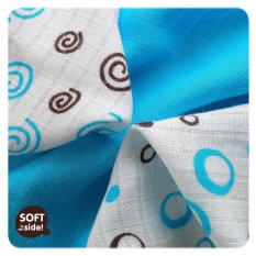 KIKKO Bambus salvete Spirals&Bubbles 30x30 cm, cyan 9 kom
