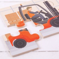 Bigjigs Toys Puzzle 3w1 Maszyny budowlane
