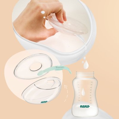 NENO Copo Coletor de Leite Materno de Silicone Claro 2 unidades