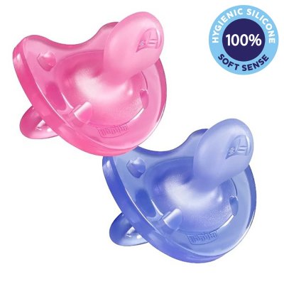 CHICCO Smoczek Physio Soft silikonowy 16-36m dziewczynka 2 szt.